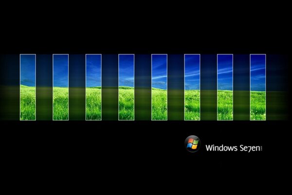 Logotipo de Windows siete en forma de transferencia directa