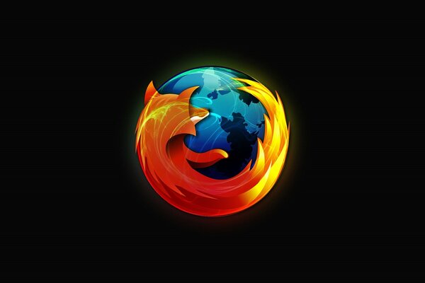 Immagine del logo del browser Mozilla Firefox su sfondo nero