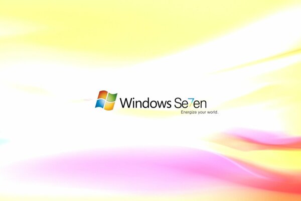 Windows seven logo on a yellow background