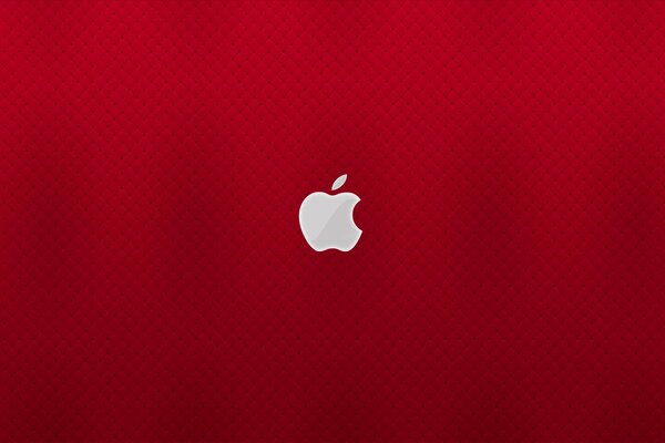 Logo apple su sfondo rosso