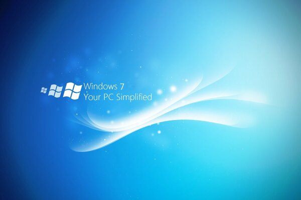 Эмблема Windows 7 на голубом фоне
