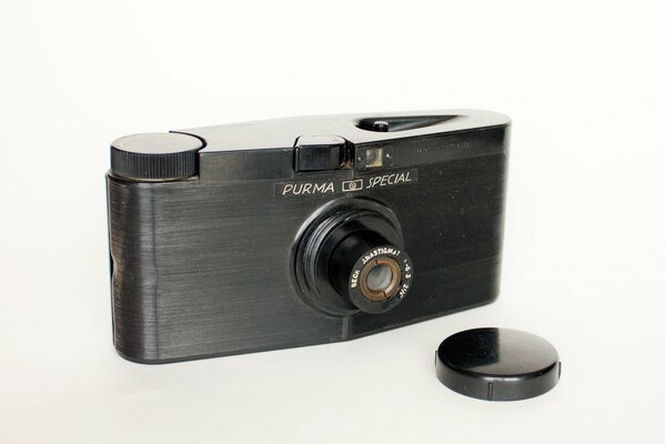 Vintage camera on a white background