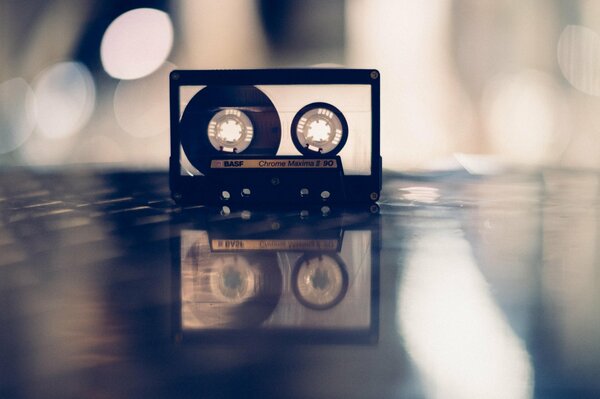 Retro photo of a foreign tape cassette