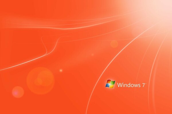 The Windows Seven logo on an orange background