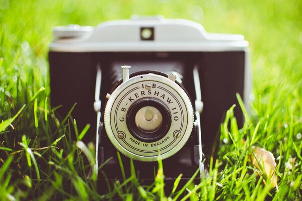 Appareil photo G. B-kershaw sur l herbe verte