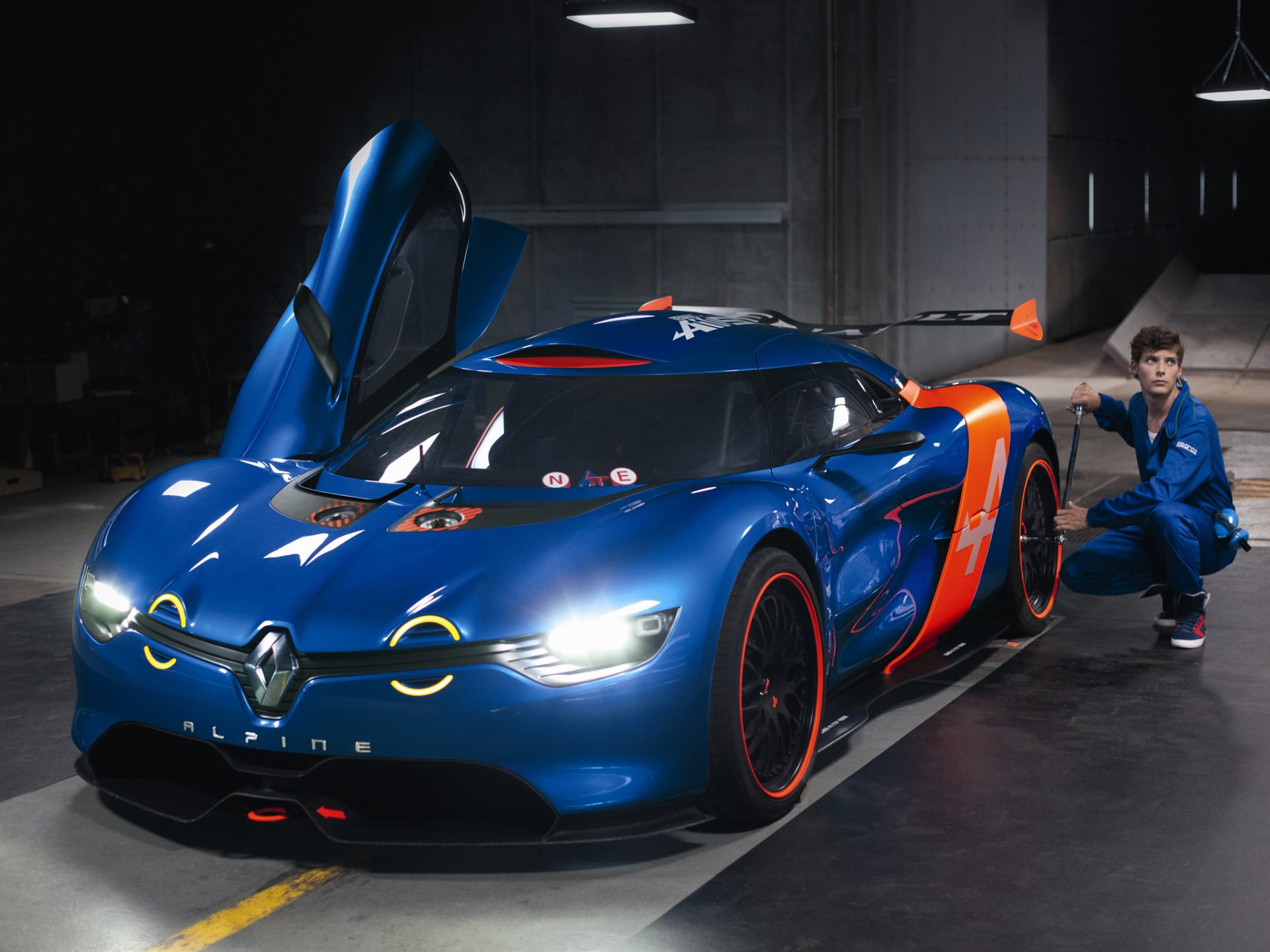 renault alpine a110-50 concept car headlights light garage concept