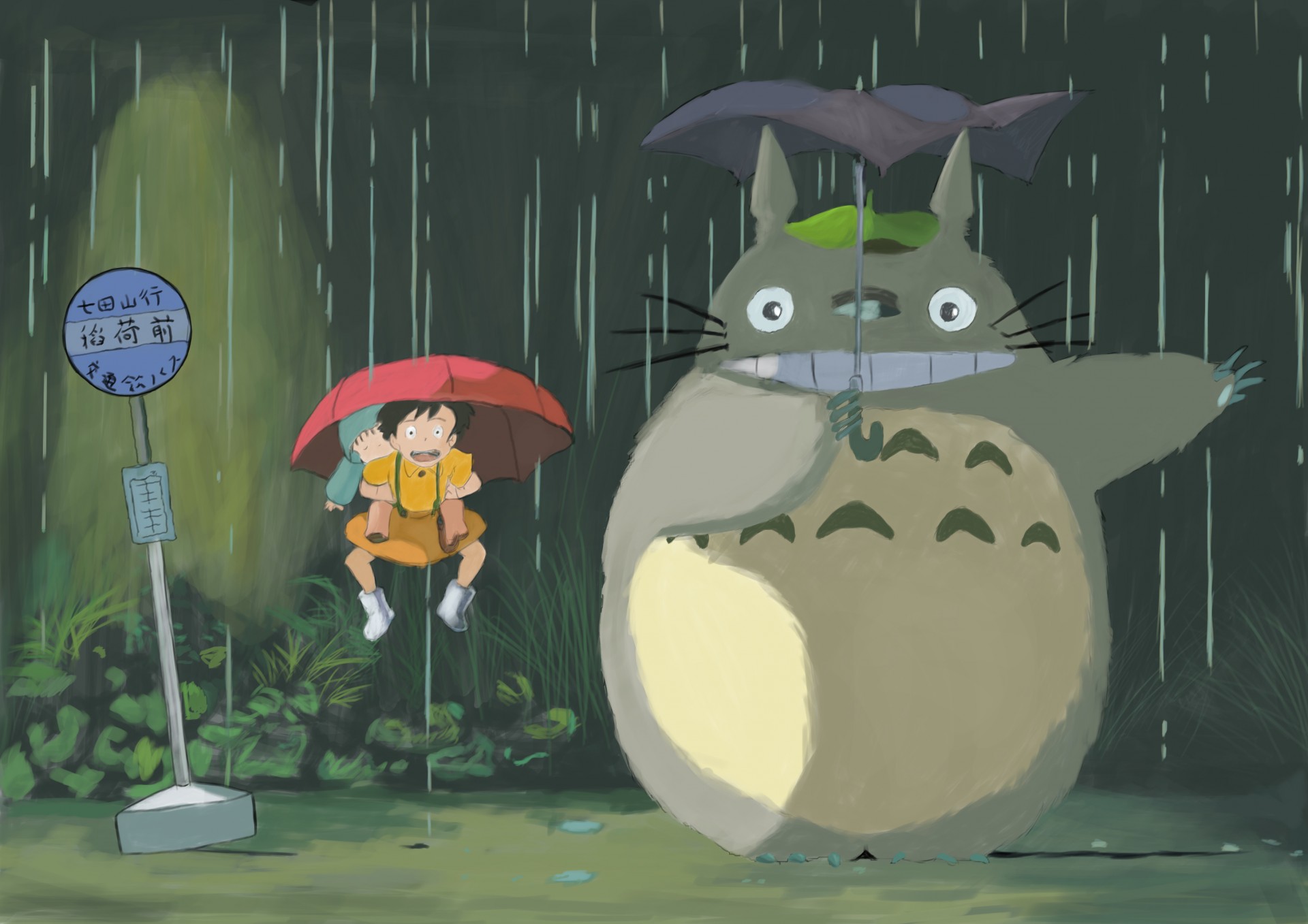 totoro hayao miyazaki regen regenschirm