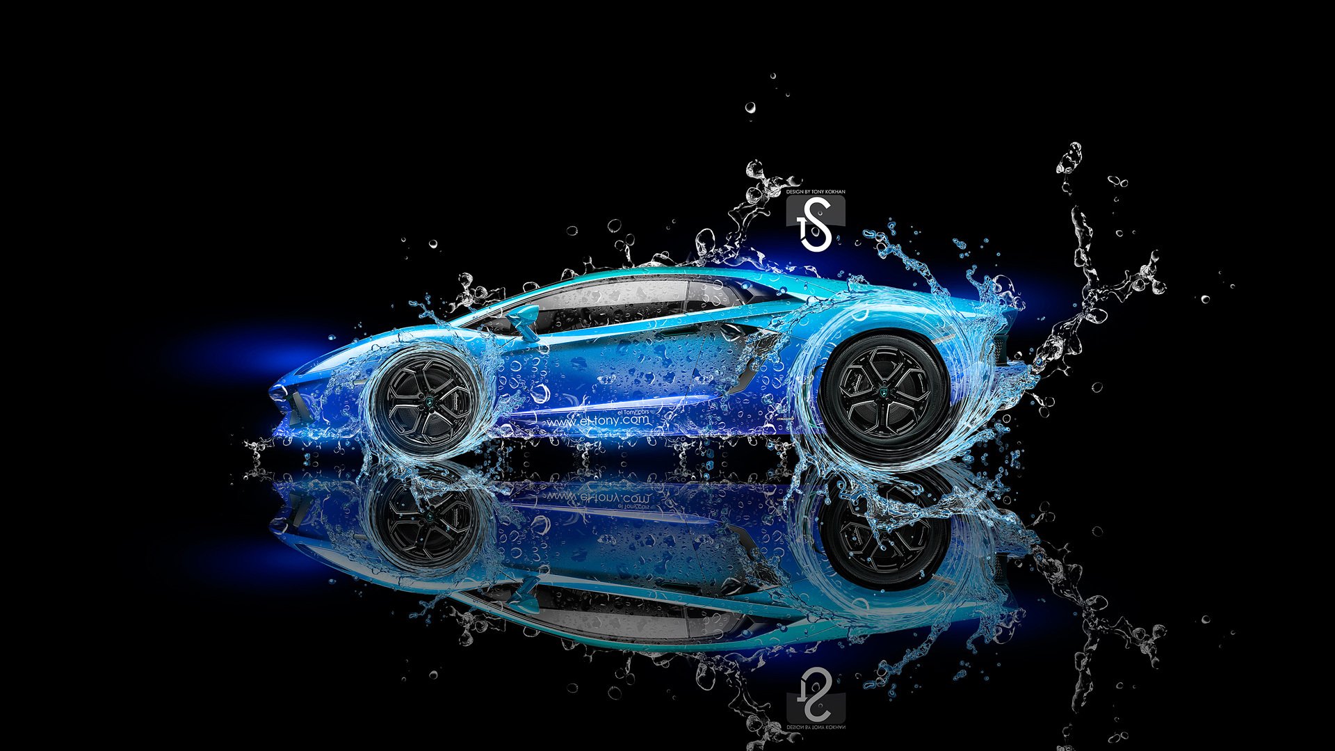 lamborghini aventador water fantasy neon blue el tony cars tony kohan design black lamborghini effects background blue photoshop