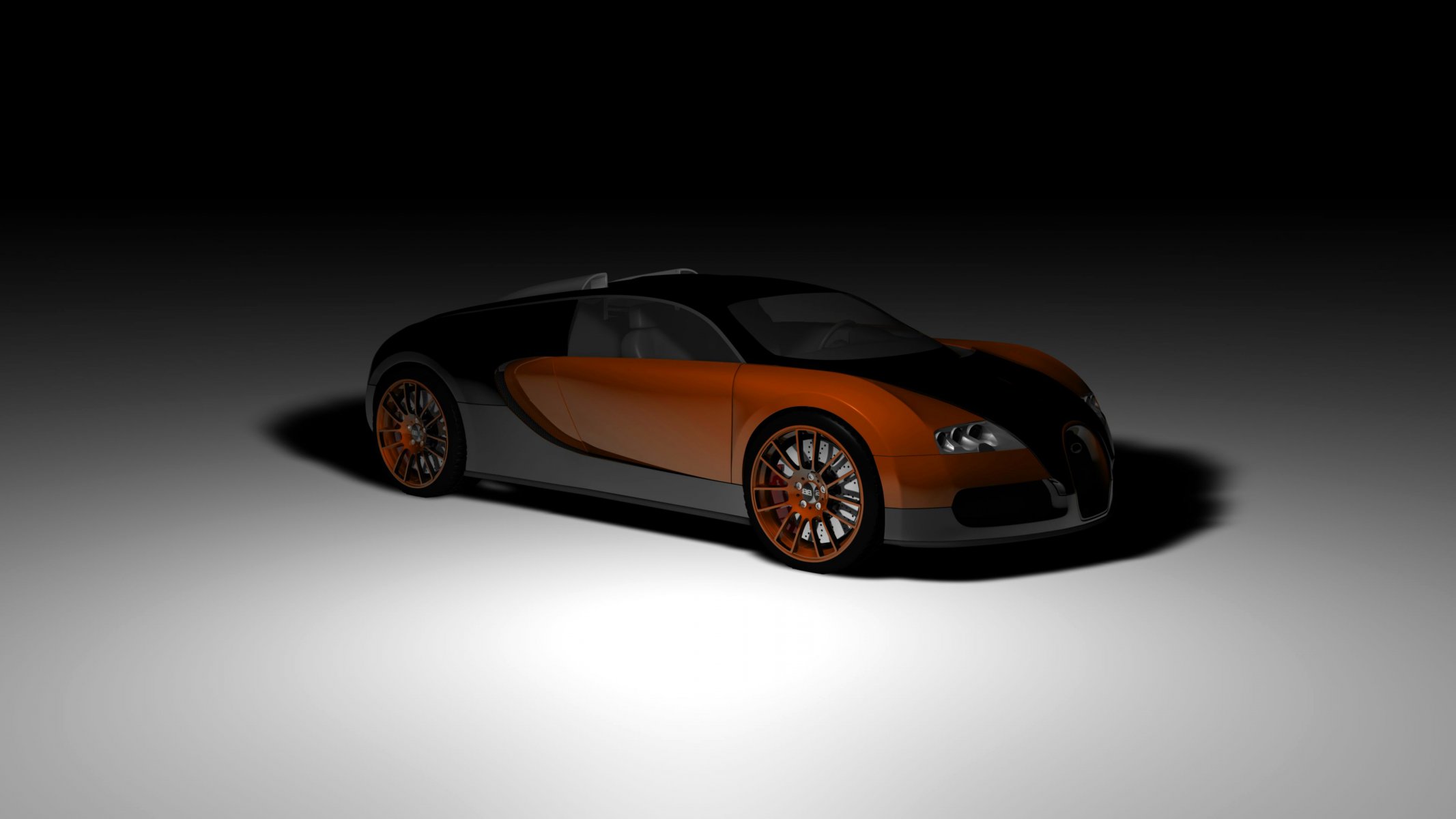 bugatti veyron coupé supercar pénombre rendu