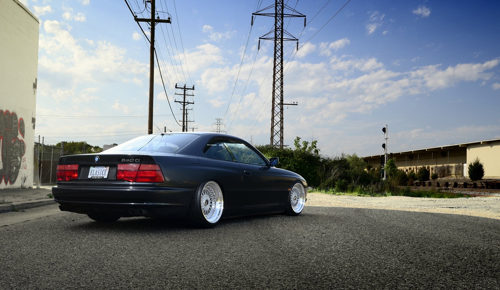 bmw 840cl e31 noir bmw 8 série arrière ciel nuages