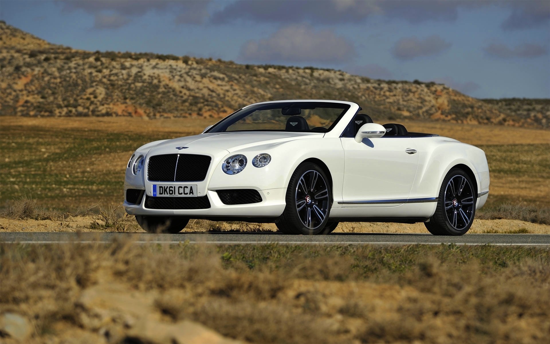 bentley continental gtc biały przód cabrio reflektory