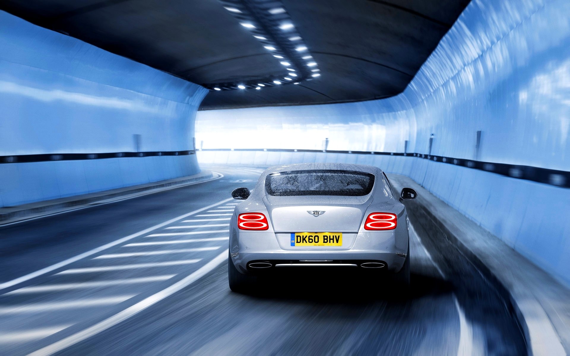 bentley continental gt auto russa túnel en movimiento gris carretera