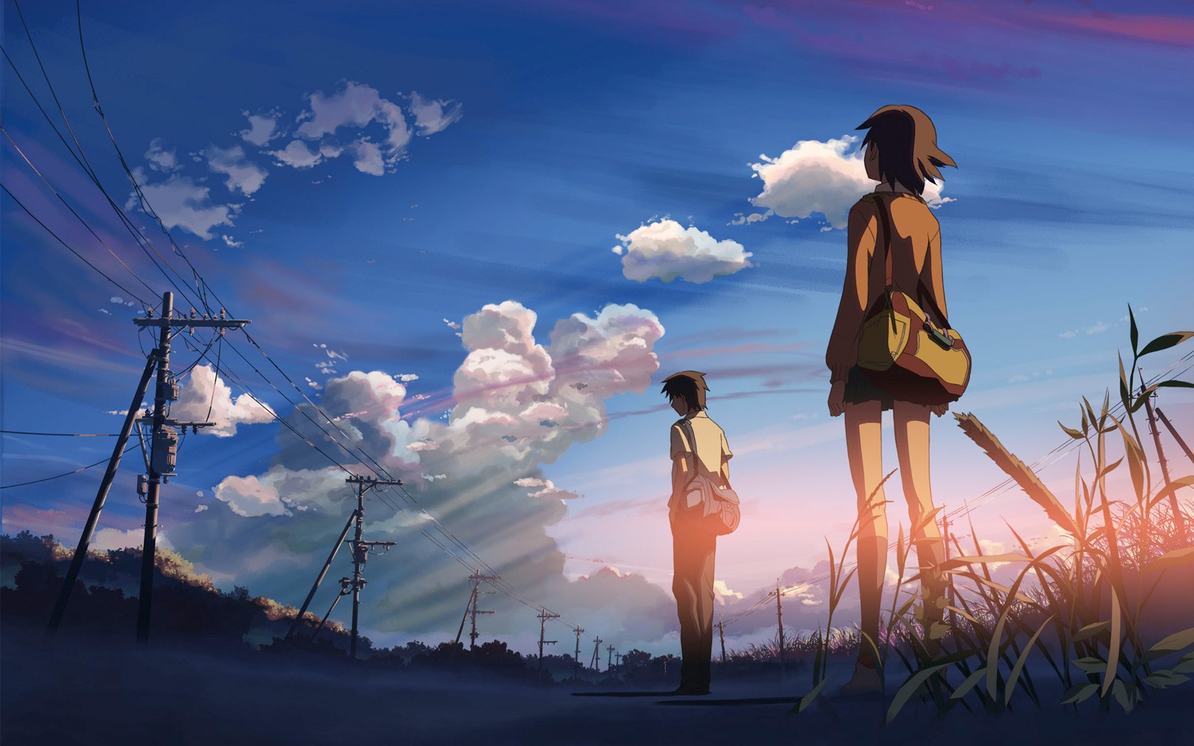 5 centímetros por segundo makoto shinkai cielo puesta de sol relación