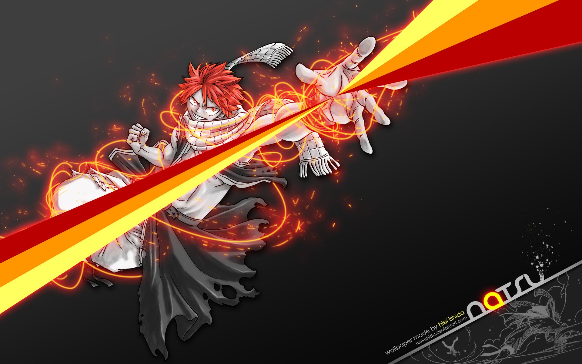 fire natsu drawing