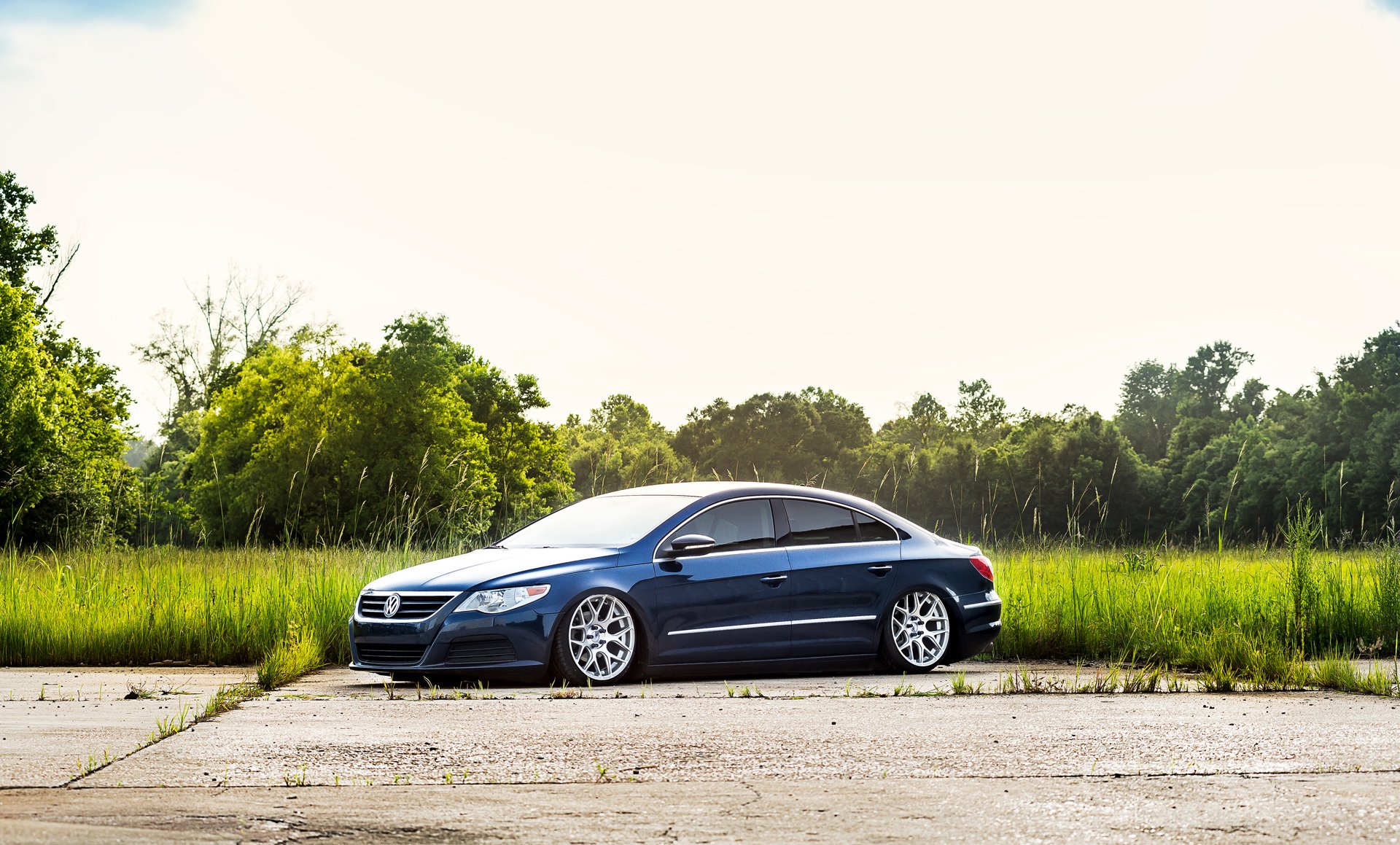 volkswagen passat cc blau räder