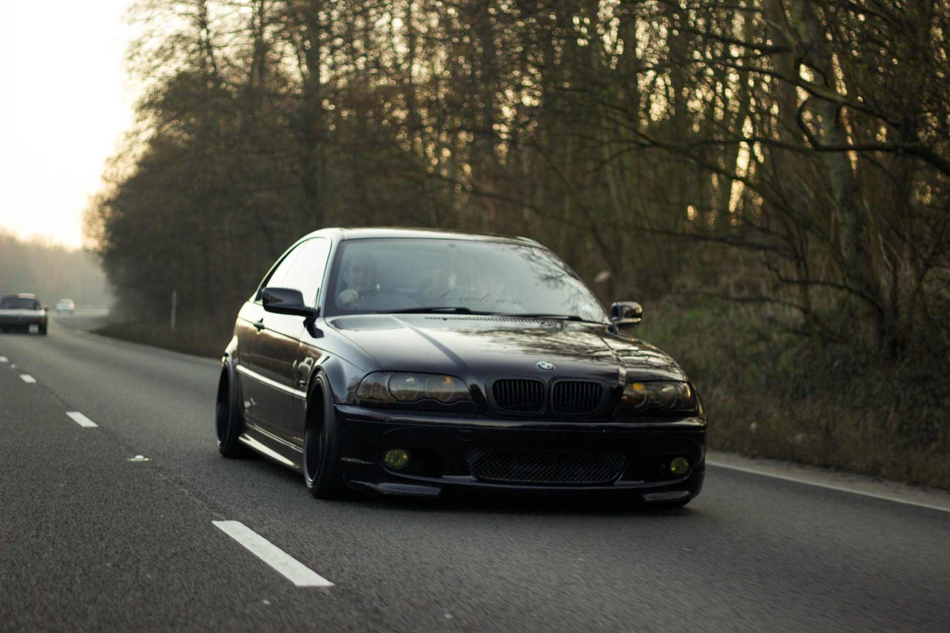 bmw m3 e46 posición negro carretera