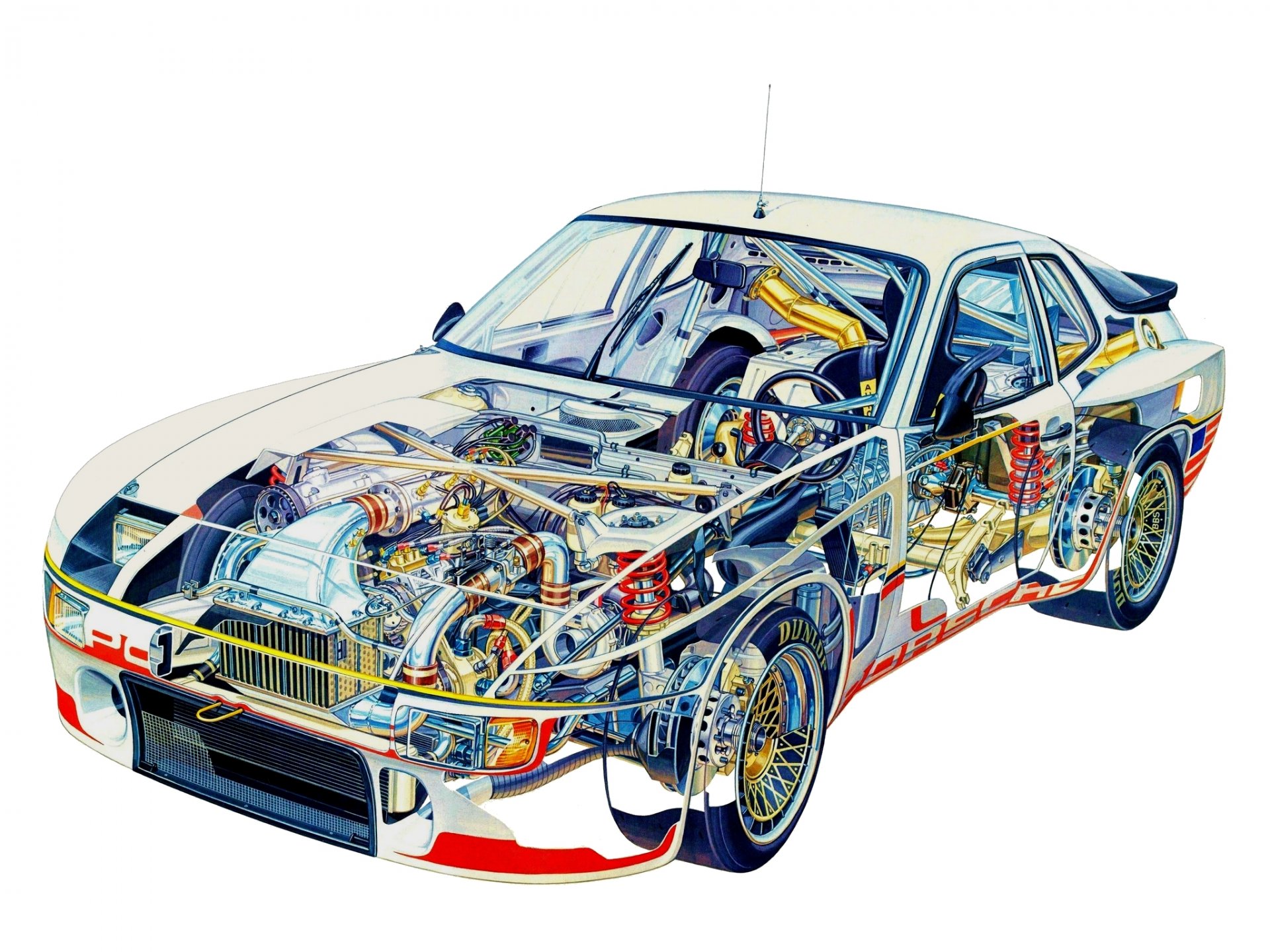 porsche 924 gtp 1980 motor hintergrund