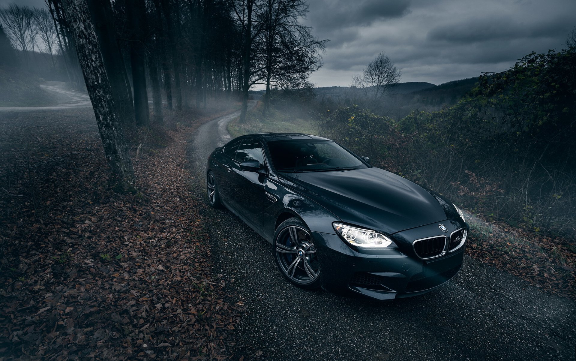 bmw m6 carretera coche noche