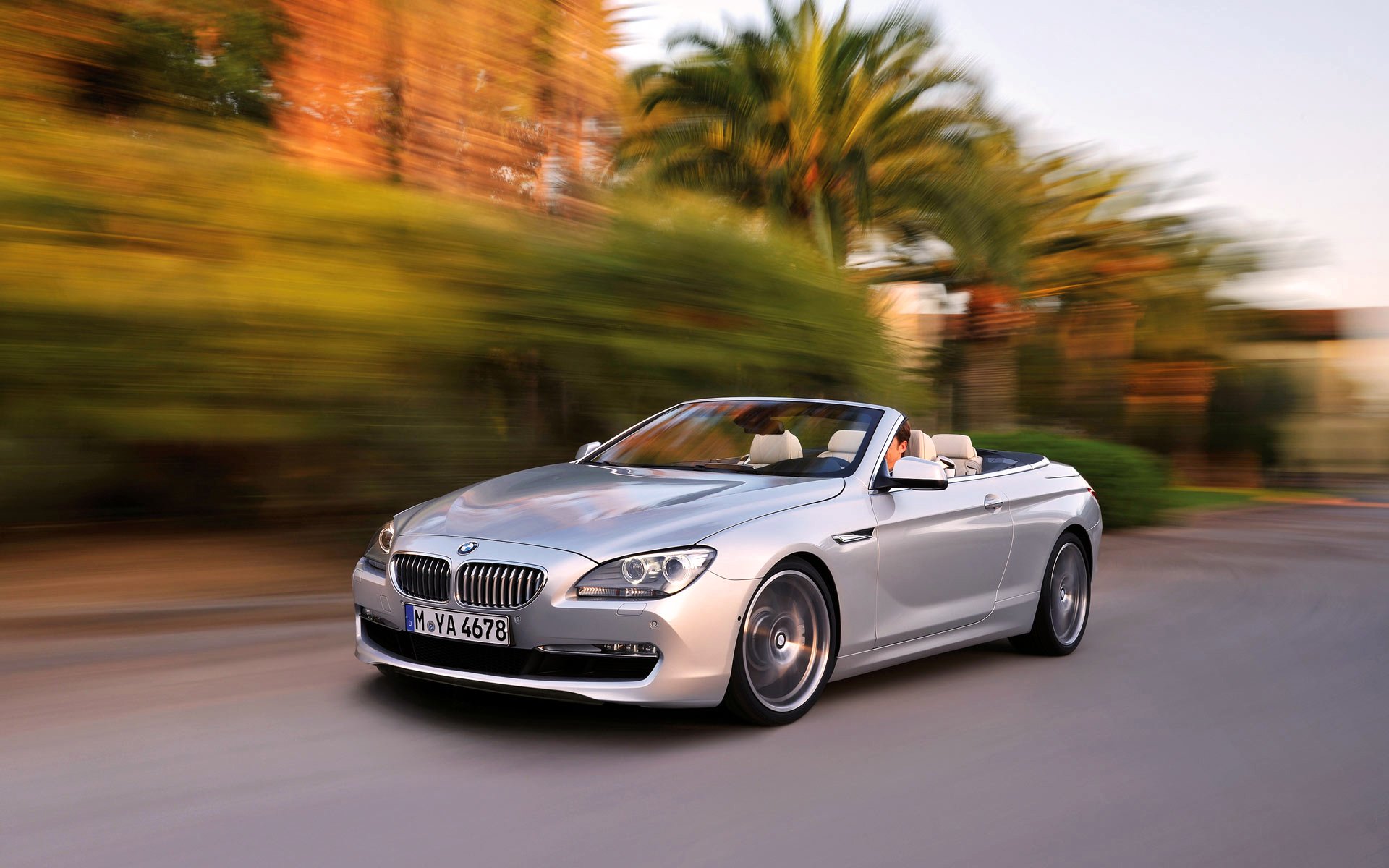 bmw série 6 cabriolet auto gris en mouvement coupé bmw