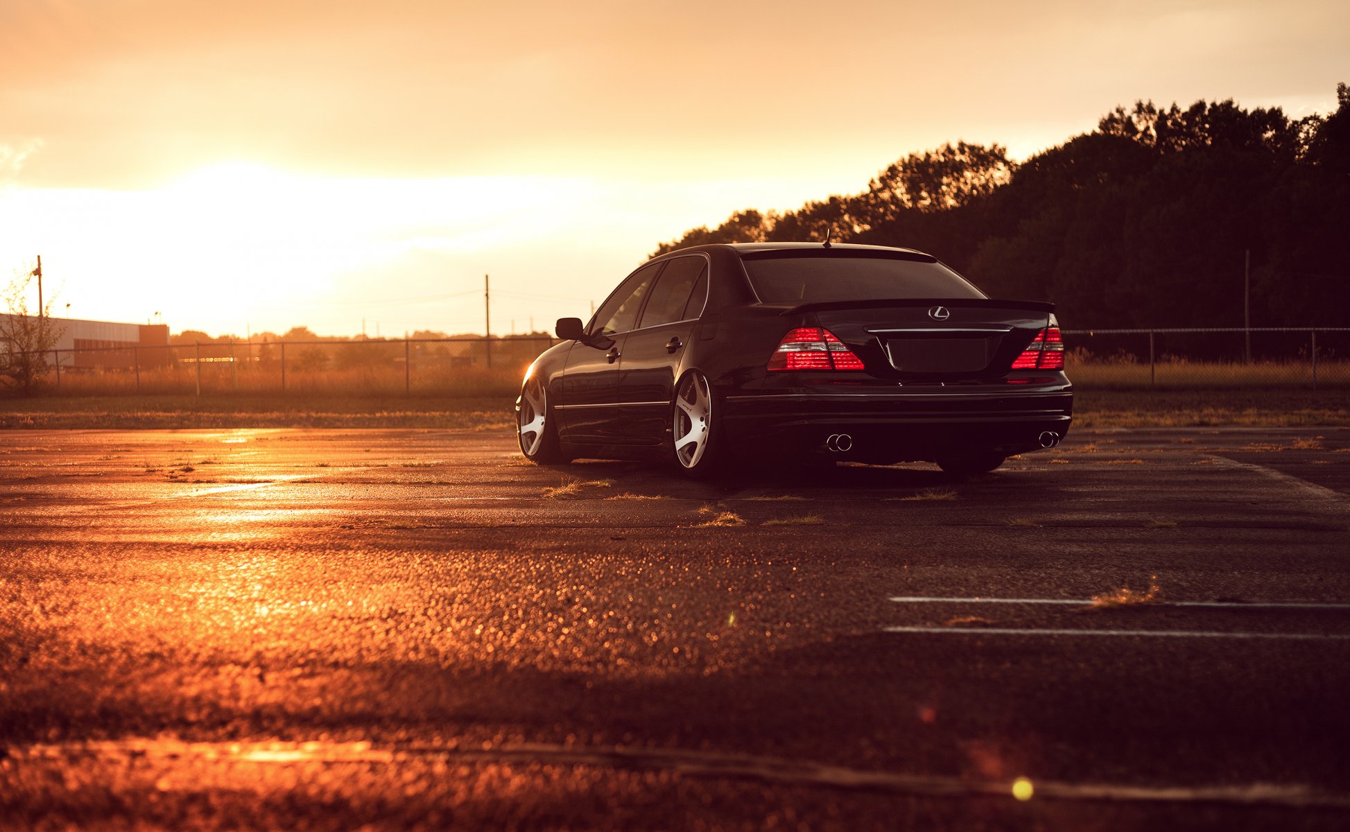 lexus ls 430 position jdm arrière coucher du soleil noir couleur bas