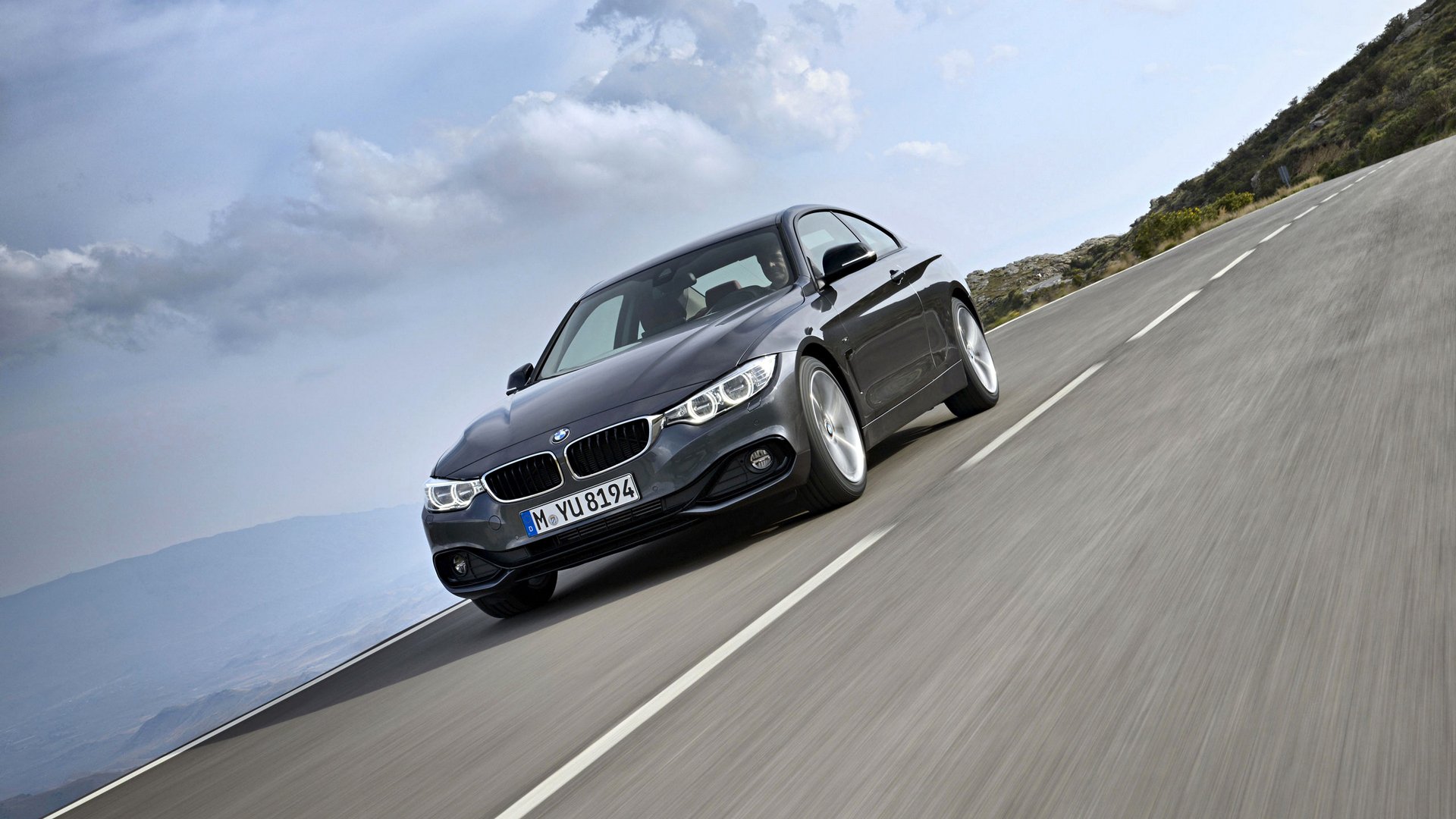 bmw fourth series coupe road landscape