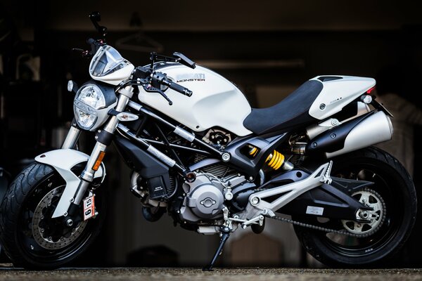 White motorcycle with beautiful design