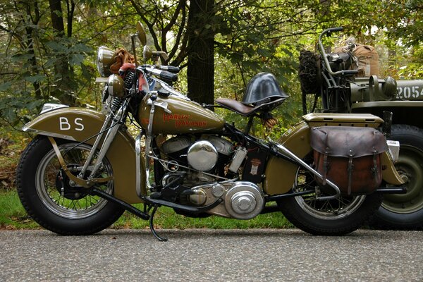 A rare military motorcycle Harley Devinson