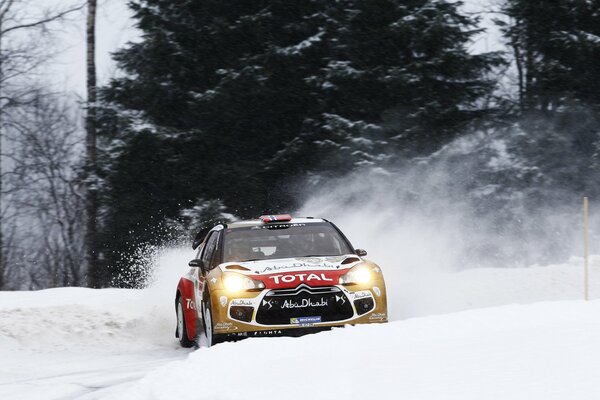 Racing car at winter races