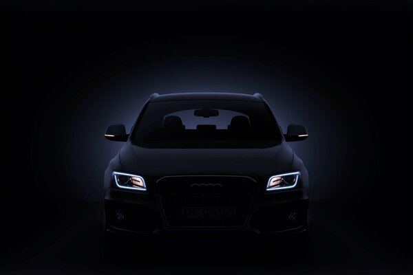 Car on a black background audi q5