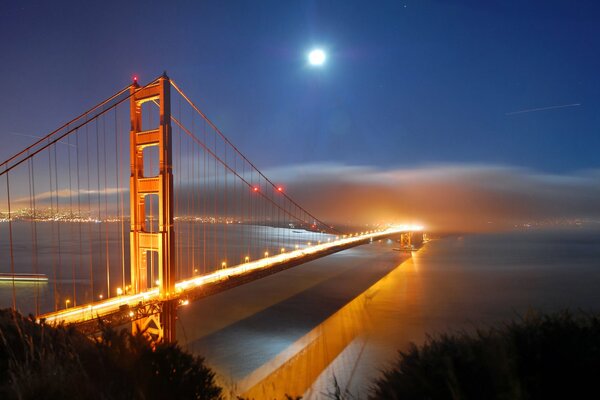 Beautiful bridge in the USA across the ocean