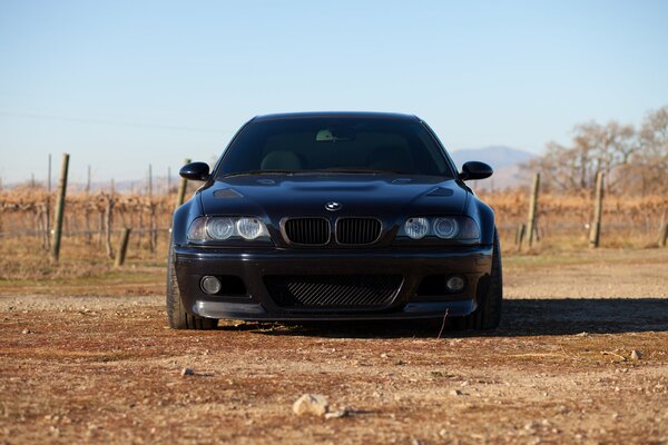 Tinted car on a desert background