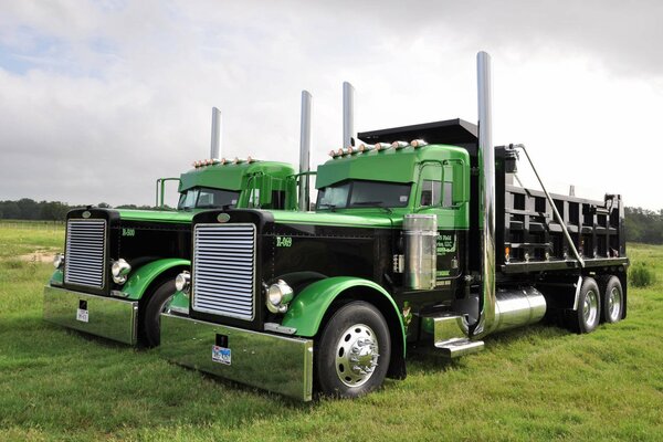 Peterbilt truck with chrome front