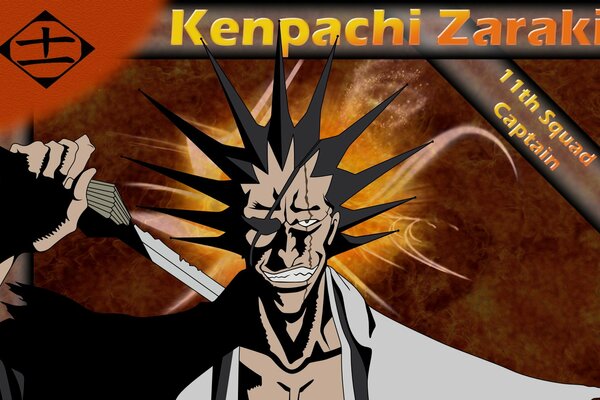 Un visage horrible. Dessin de zaraki kempachi