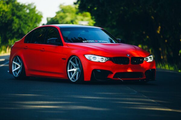 Red bmw m3 f80 front view wallpaper