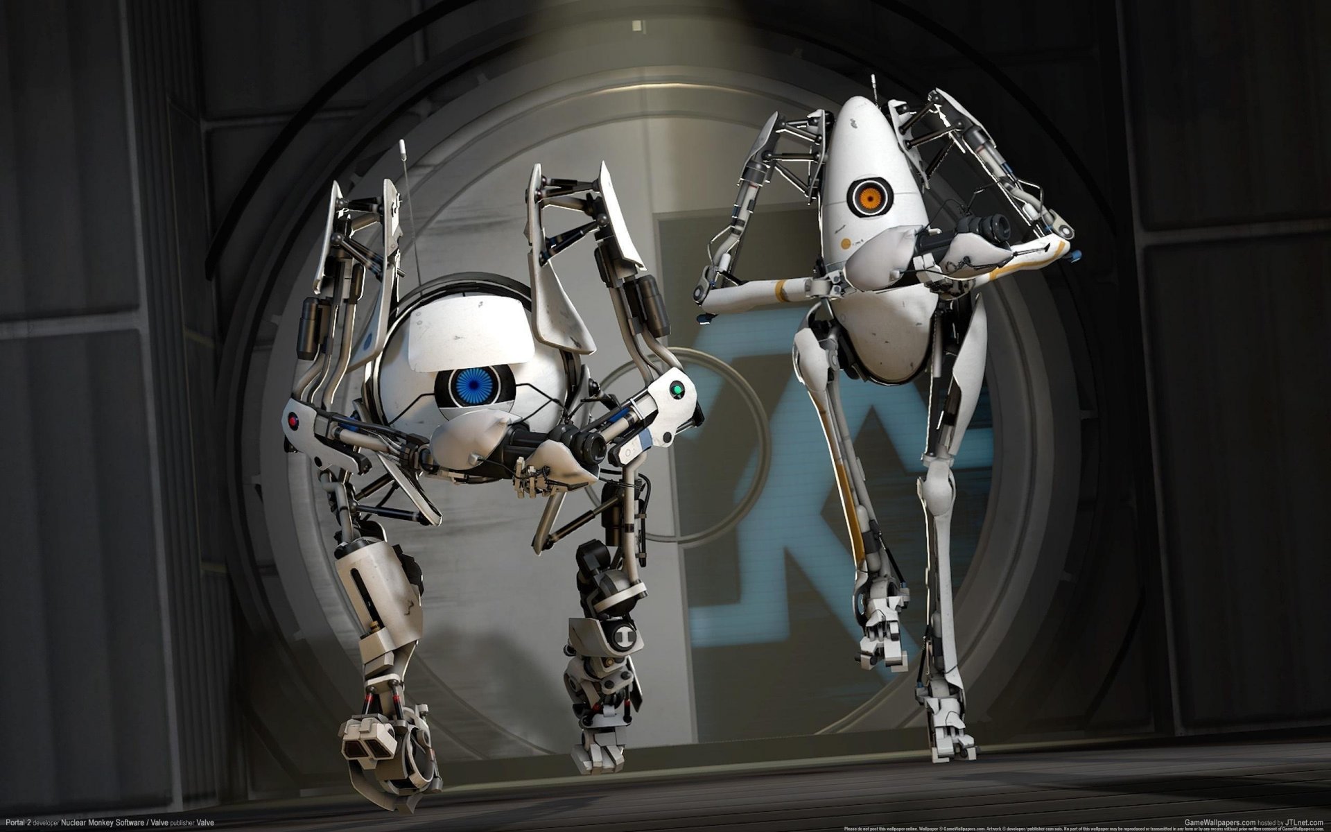 portal 2 valve robots robots cg wallpapers cyborgs android