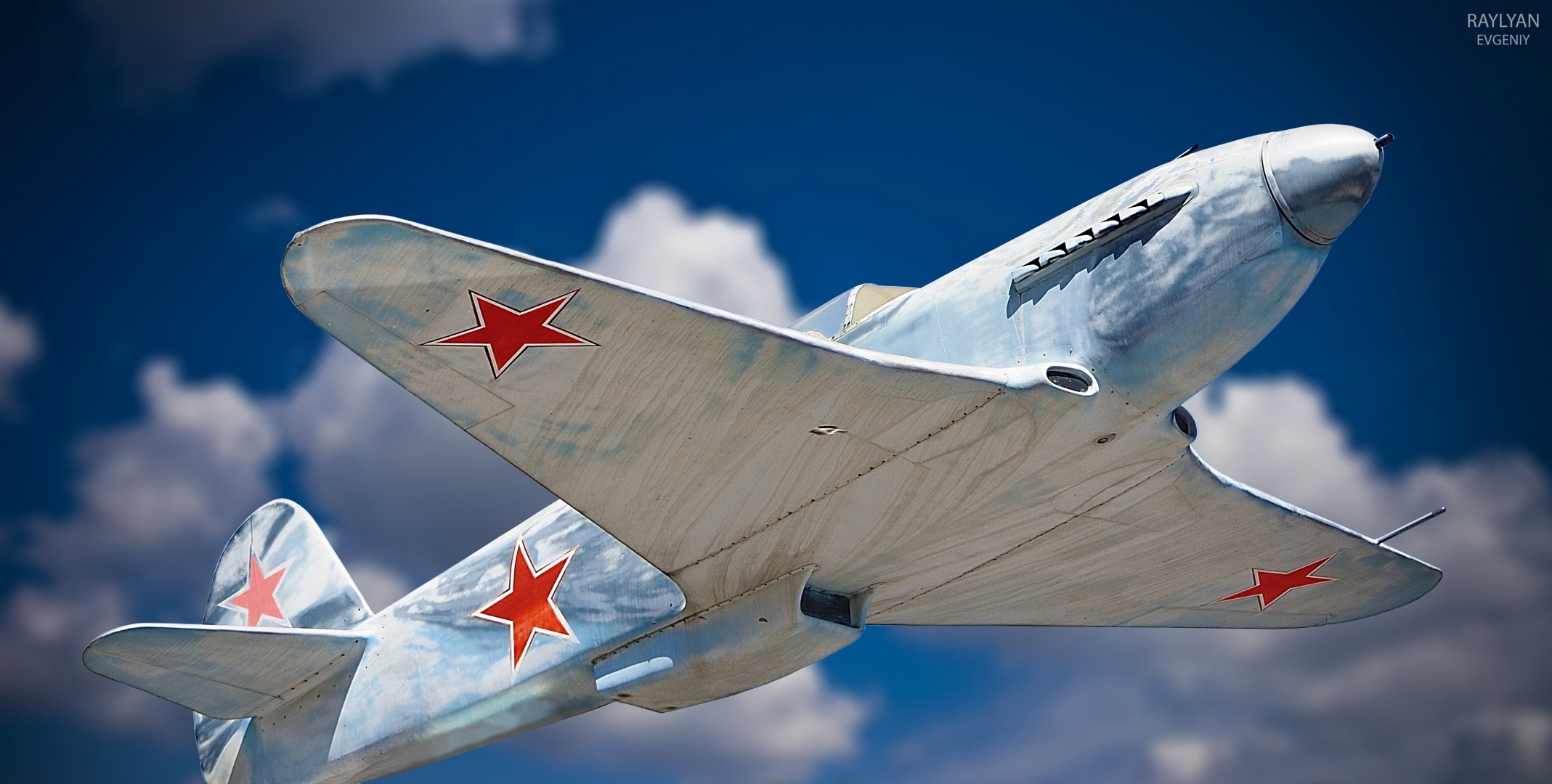 plane yak3 victory day war may 9 sky star