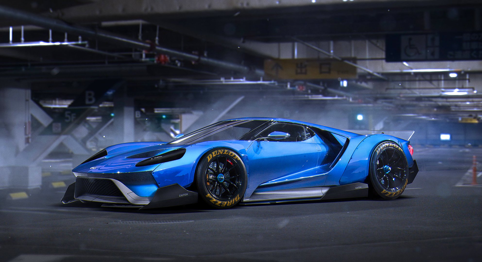 ford gt 2015 wolność spacer niebieski tuning przez khyzil salem