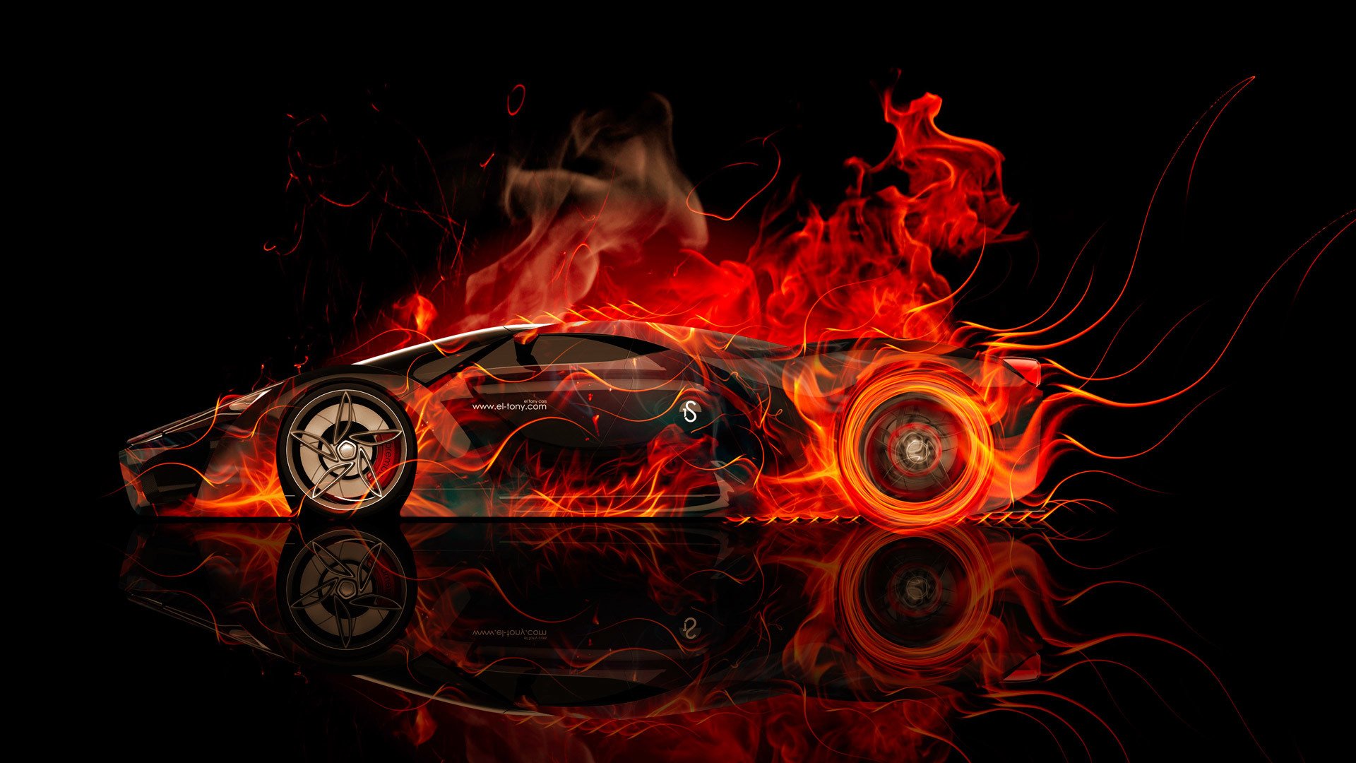 tony cohan ferrari f80 lato fuoco auto concetto astratto arancione colori aerografo nero carta da parati supercar fiamma fumo el tony cars design arte stile auto photoshop ferrari ferari f80 vista laterale concetto fuoco fuoco auto fuoco