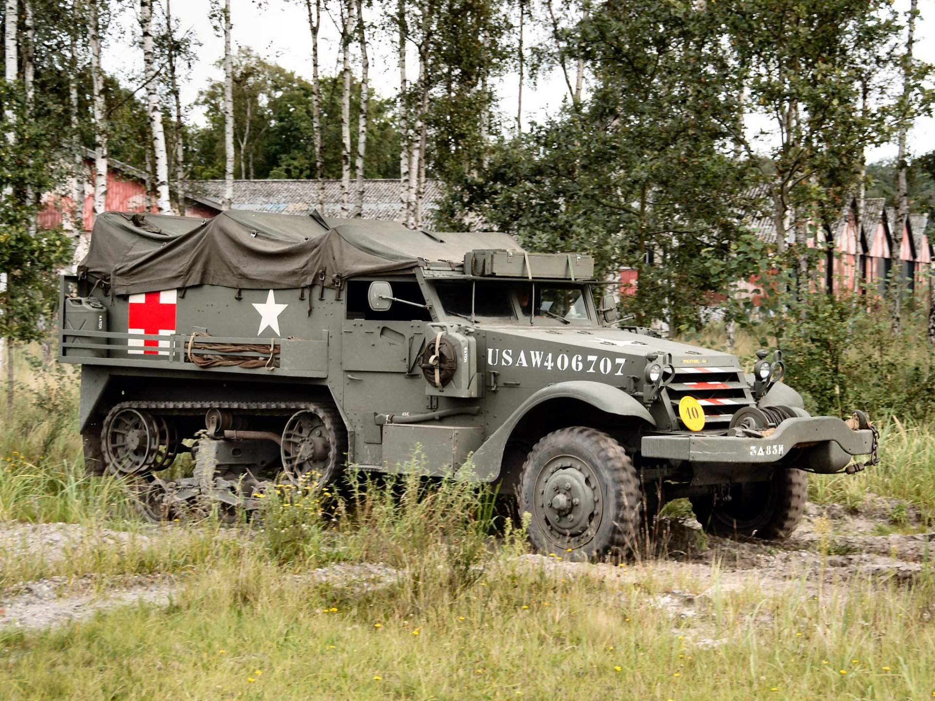 white m3 half-track ambulance 1940 front