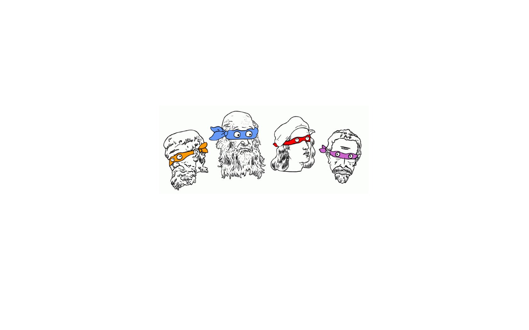 artists minimalism teenage mutant ninja turtles humor face mask background heads faces different