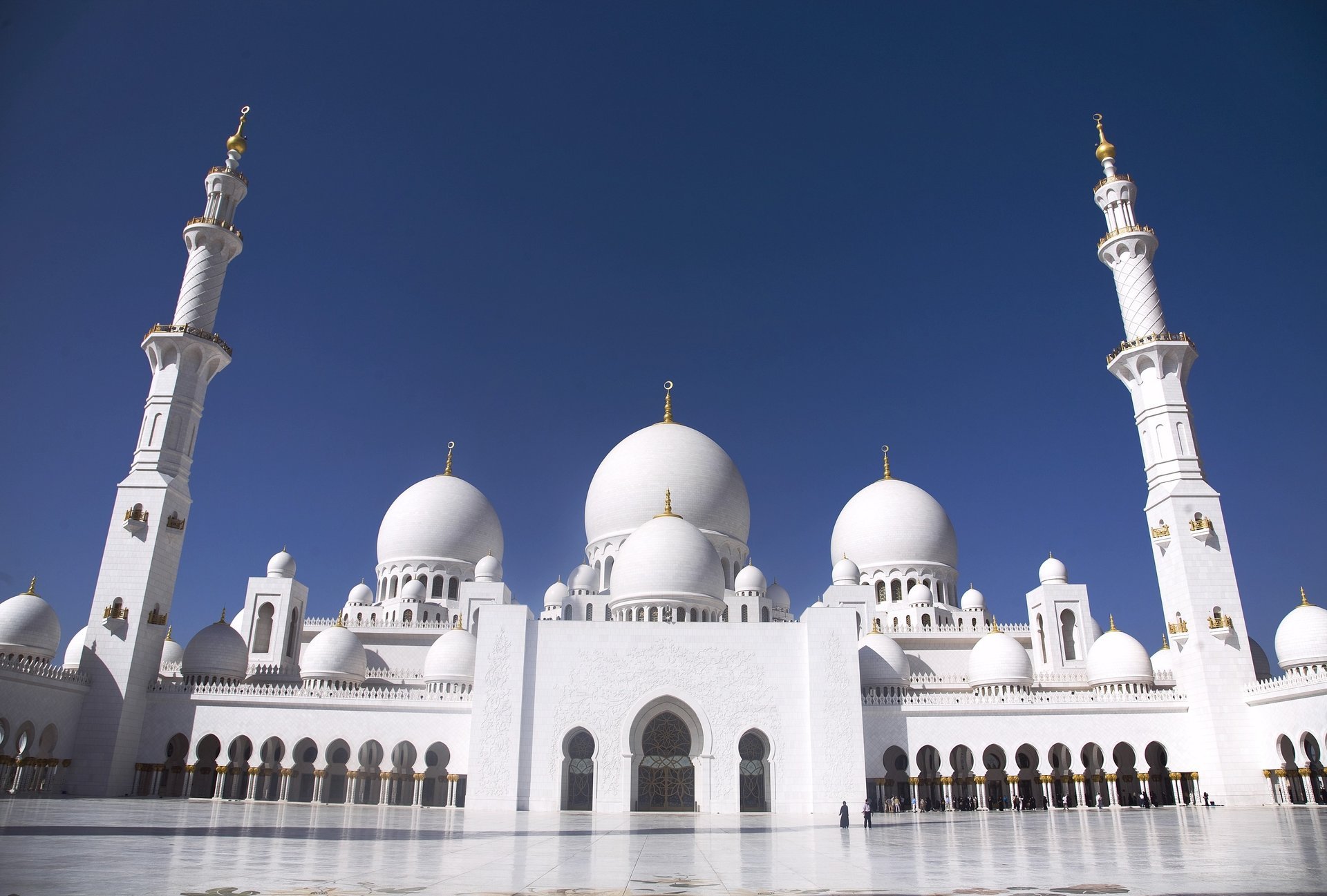 grand mosque abu dhabi abu dhabi moschea di sheikh zayed piazza archi edifici religione