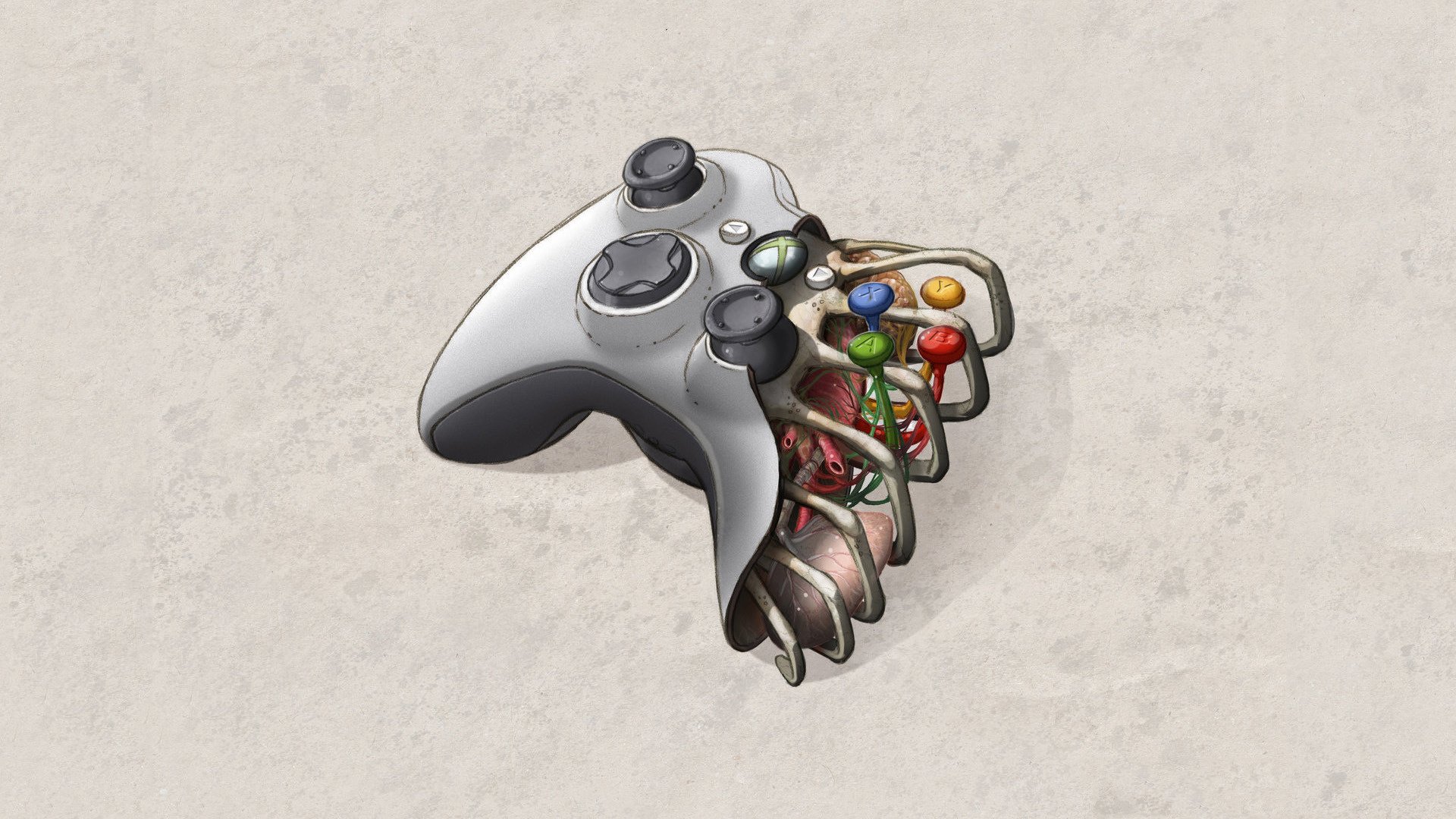 gamepad gamepad xbox 360 insides shadow background joystick