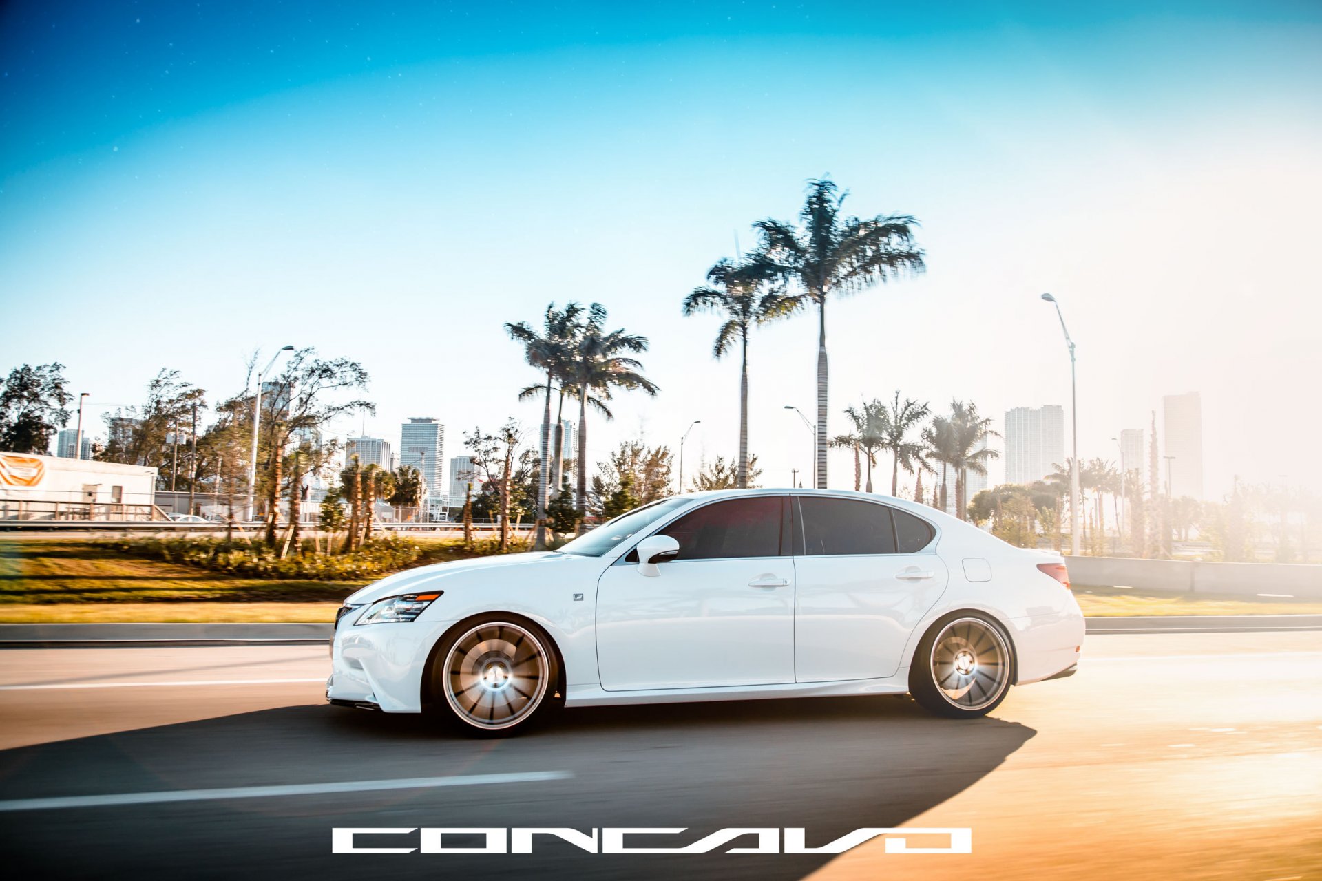 concavo wheels auto car lexus gs350 f-sport side