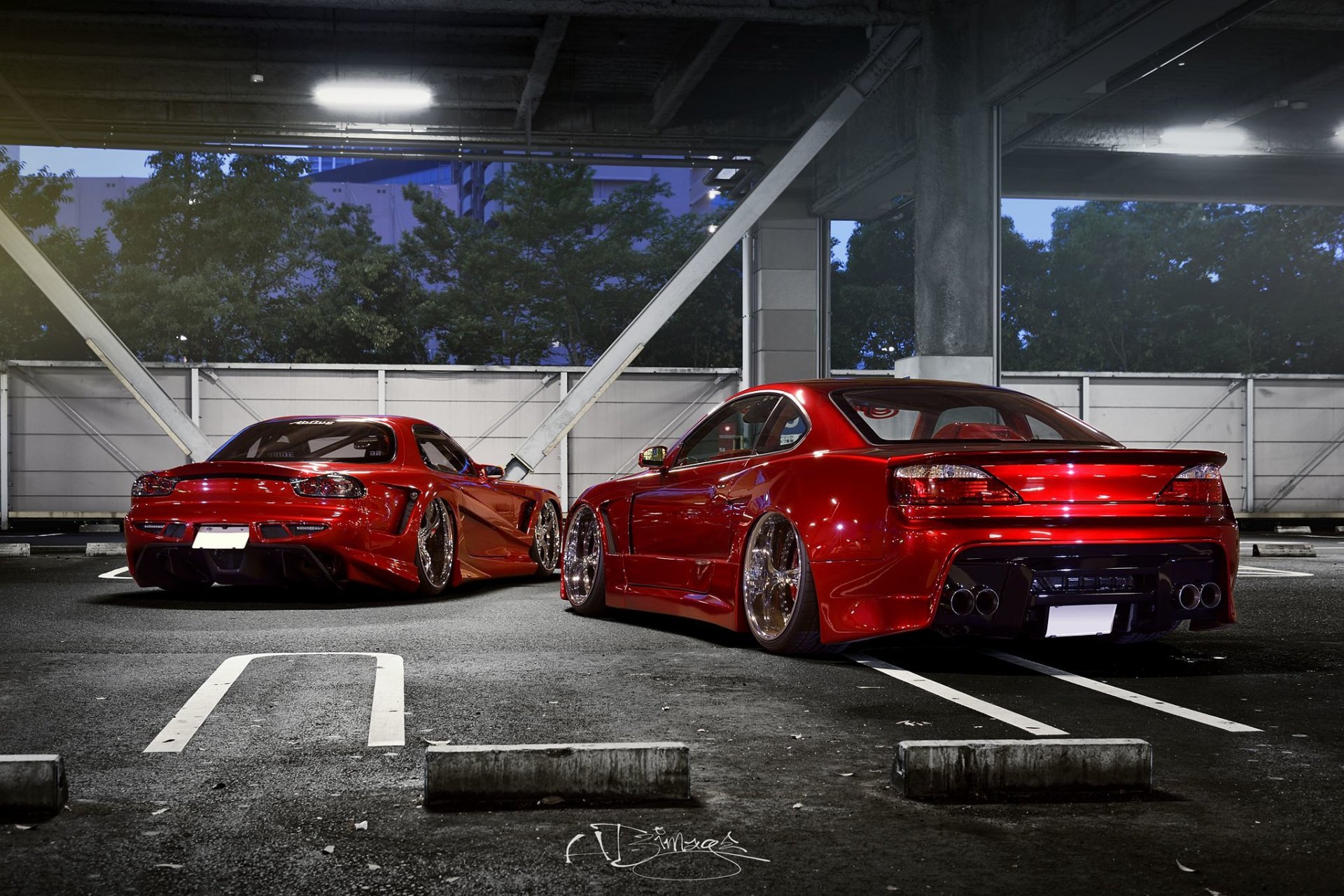 nissan silvia s15 mazda rx-7 tuning red car rx7