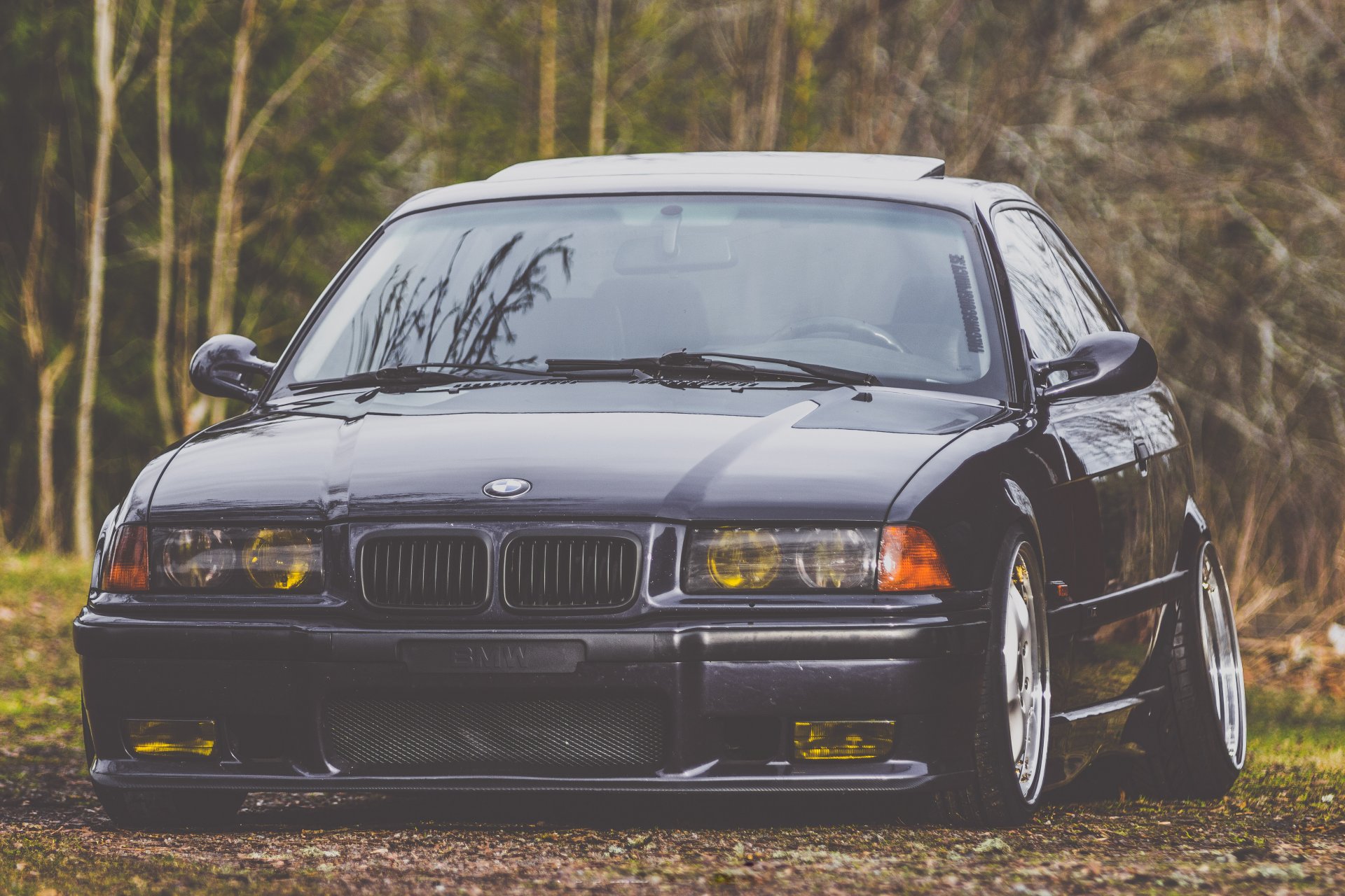 bmw e35 m3 posición bmw otoño hojas negro