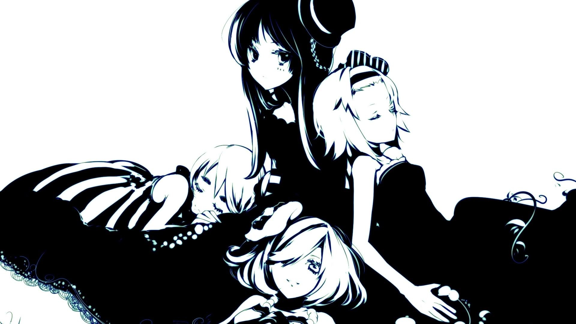 k-on filles noir et blanc loisirs