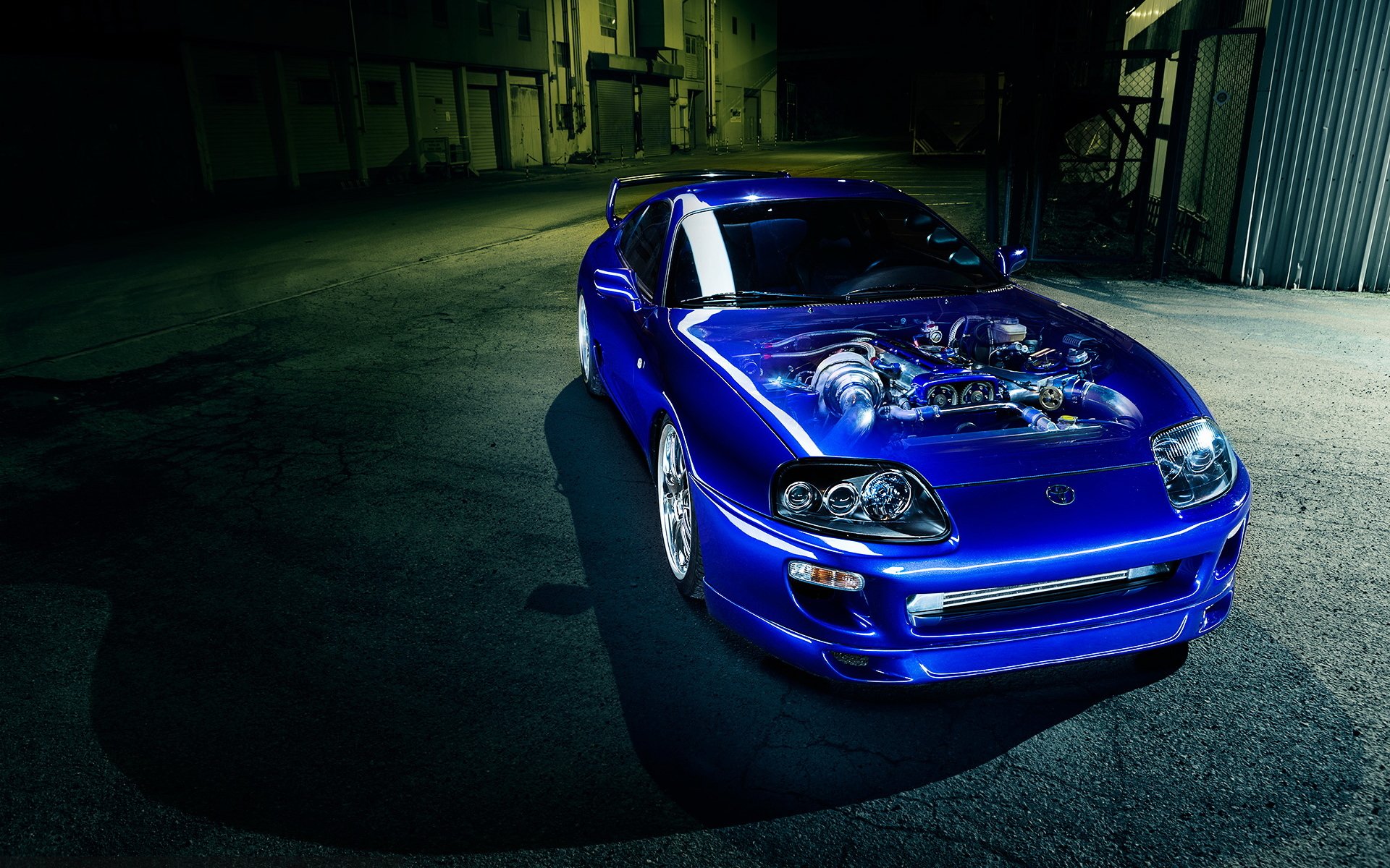 toyota supra auto blau motor