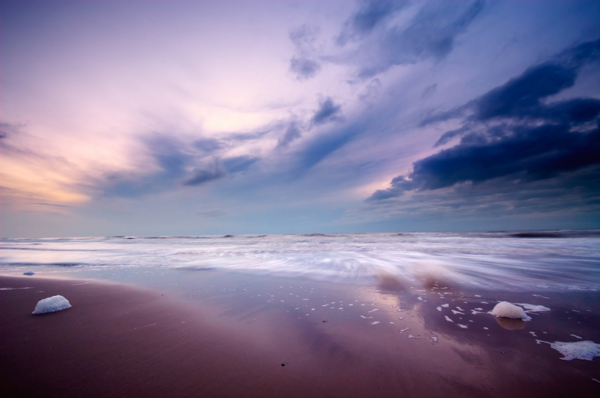 landschaften strände küste wasser steine sand himmel ozean meer horizont wolken schaum