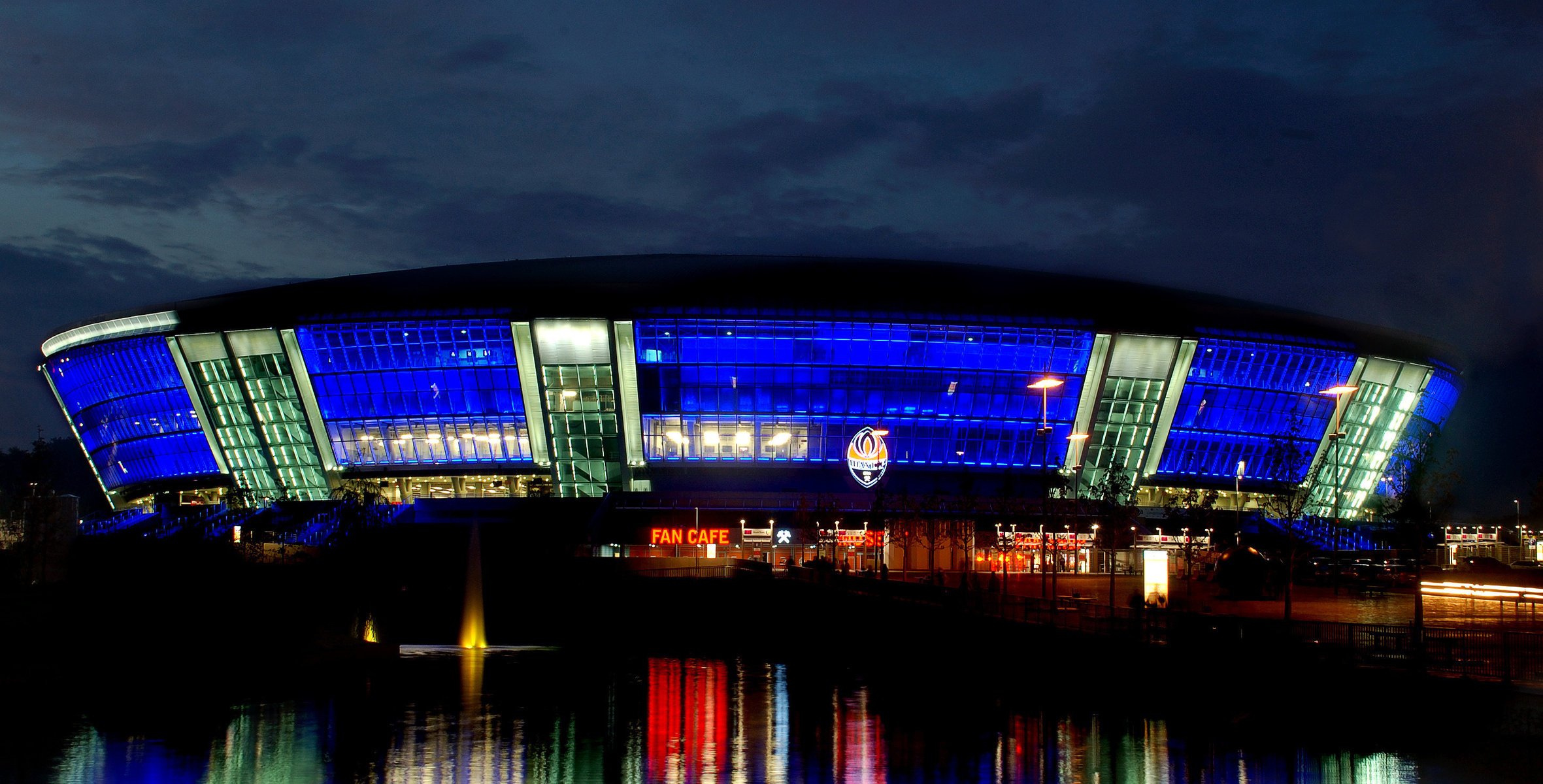 donezk bergmann donbass arena städte nacht sport stadion donbass arena lichter der städte