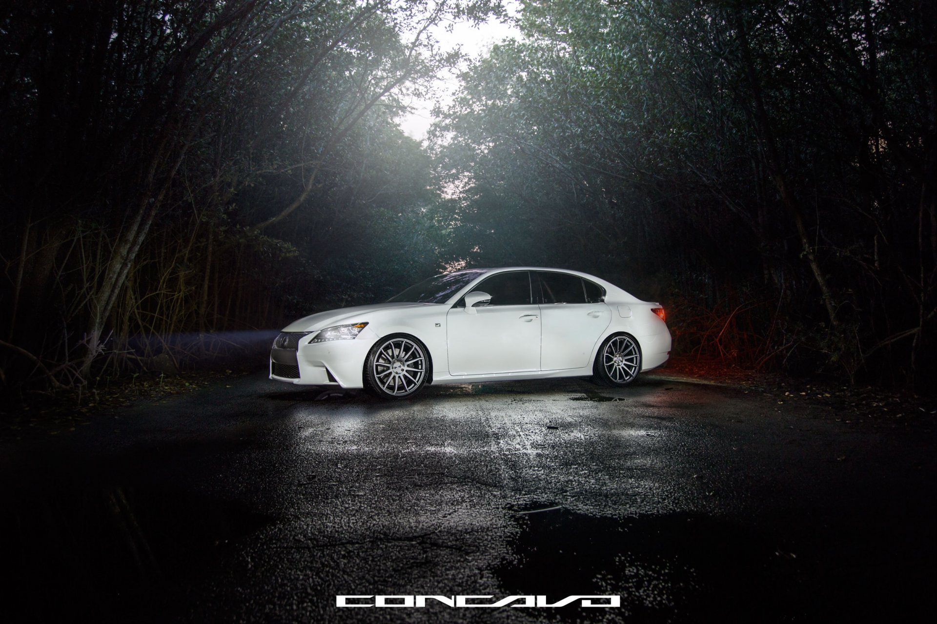 concavo ruedas auto coche lexus gs350 f-sport bosque